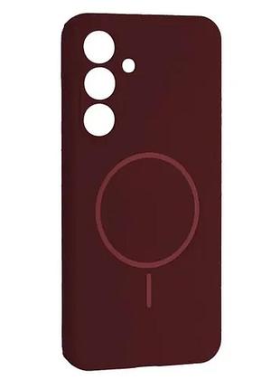 Чехол silicone case luxury+magsafe for samsung s25 fe plum
