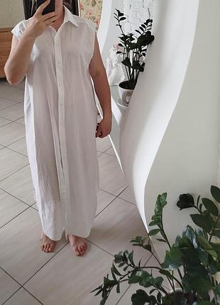Платье рубашка белое h&amp;m