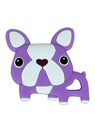 Силиконовый прорезыватель "бульдожка" mgz-0414(violet) фиолетовый, 8х1х8 см