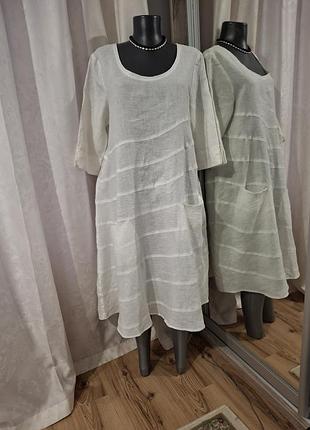 💯% лляне з кишенями плаття 👗