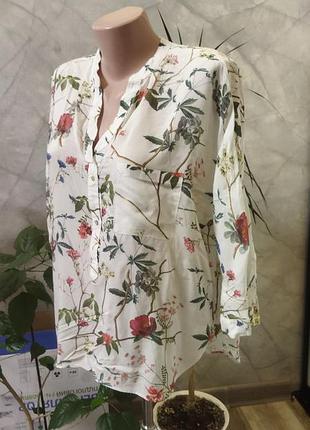 Легкая блуза натуральная zara рубашка зара