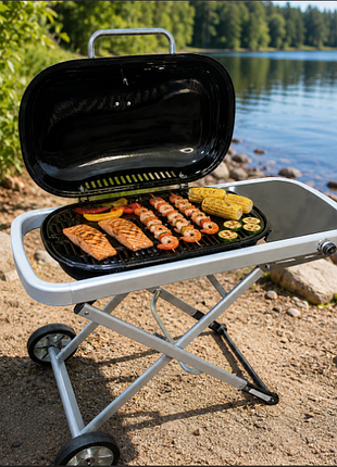 Газовый гриль weber traveler 100 х 45 х 80 см.