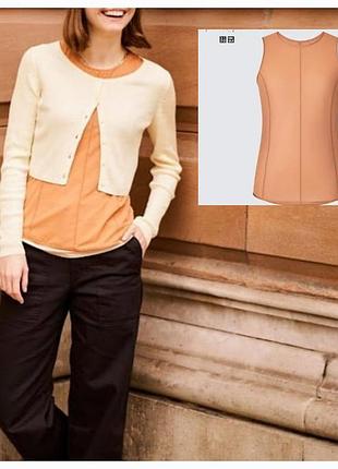 Топ uniqlo напівпрозорий коричневий