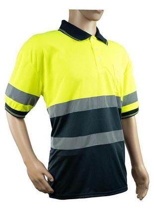 Футболка-поло сигнальна oberon yellow-black розмір l, бренд 4wrk