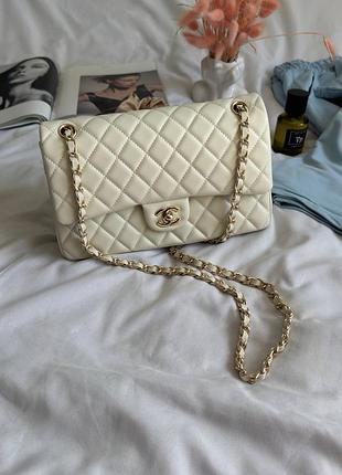 Жіноча сумка преміум classic 2.55 medium milk/gold
