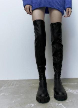 Черные ботфорты zara 37 размер