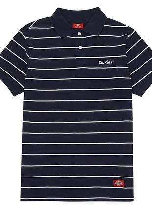 Поло, тенниска, батник dickies 695 striped short sleeve polo shirt navy