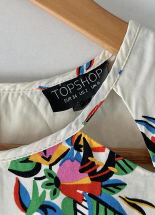 Сукня topshop молочна з яскравим квітковим принтом eur 34 xs