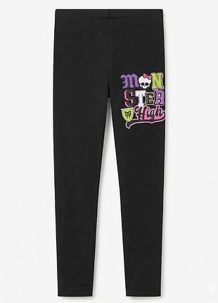 Лосины хлопковые с принтом для девочки disney monster high bdo99465 134-140 см (8-10 years) черный