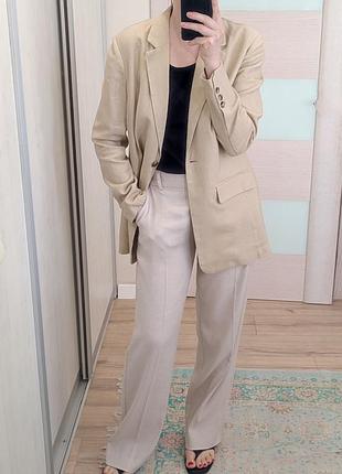 Еовий лляний жіночний жакет як massimo dutti