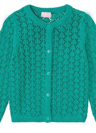 Кардиган ажурної в'язки для дівчинки lupilu lidl 370784 110-116 см (4-6 years) зелений