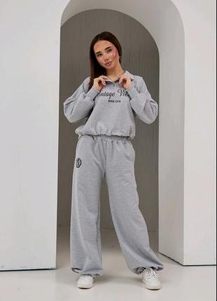 🛍️🛍️ новинка весна 2026! 🔥 подростковый костюм для девушек в сером цвете, двойка,из ткани двухнитки пене.