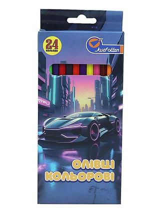 Набір кольорових олівців "sportcar" 1051-24e 24 кольори