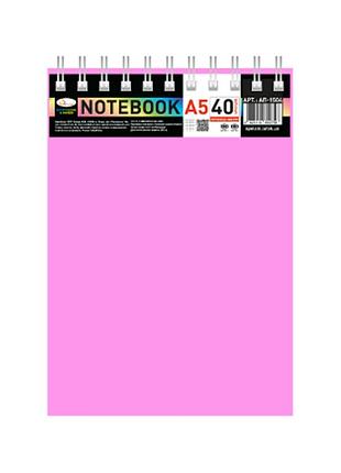 Блокнот а5 в-бп5-40(pink) 40 аркушів, пружина зверху