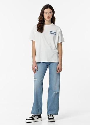 Джинсы рваные wide leg для девочки tiffosi синие