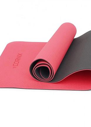 Коврик спортивный cornix xr-0006, 183 x 61 x 0.6 cм, red/black