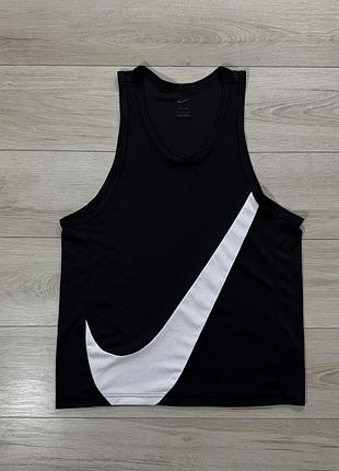 Новая стильная спортивная майка найк nike dri-fit crossover big swoosh, l, оригинал