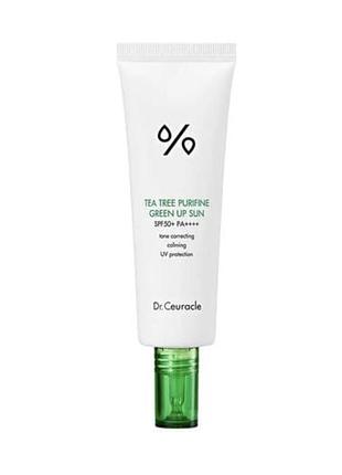 Сонцезахисний крем для обличчя dr.ceuracle tea tree purifine green up sun, spf 50+ pa+++ +, 50 мл