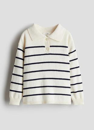 Джемпер поло для дівчинки h&m 1232596-004 110-116 см (4-6 years) молочний