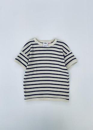 Стильна футболка у смужку бренду zara на ріст 98