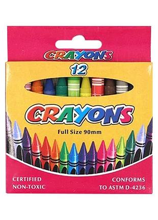 Набір дитячих воскових олівців "crayons" 8496-12e 90 мм, 12 кольорів