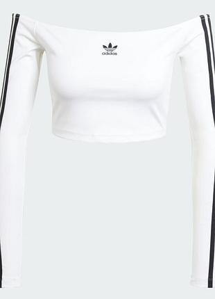 Кроп-топ лонгслив adidas originals adicolor off shoulder (новый с биркой, размер м)