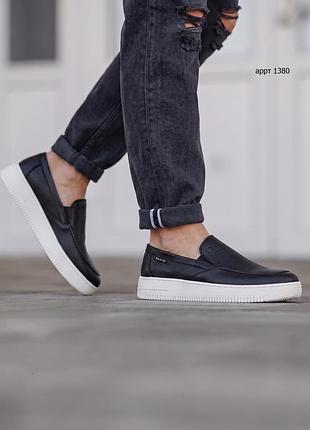 Слипоны мужские 40-45 ns slipones classic leather black