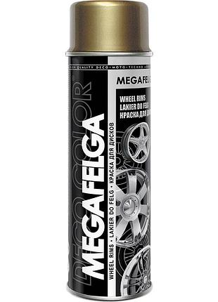 Краска для дисков акриловая аэрозольная "megafelga" decocolor золото 500мл