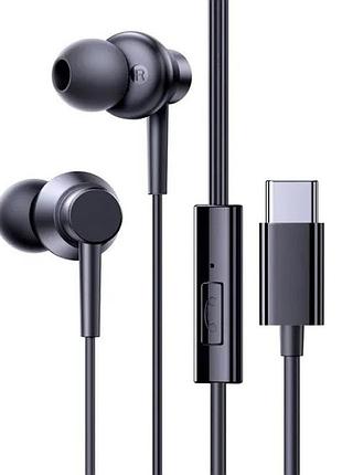 Навушники дротові baseus encok cz11 type-c вакуумні з мікрофоном black