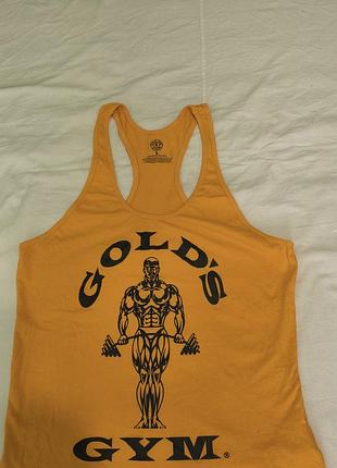 Чоловіча стильна  спортивна майка для тренувань -  gold`s  cotton  -l