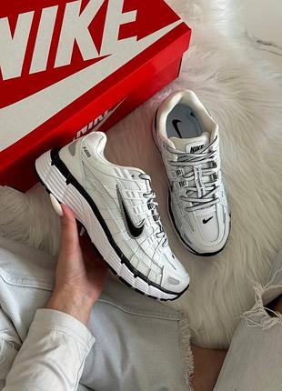Стильні кросівки nike p-6000 white black swoosh