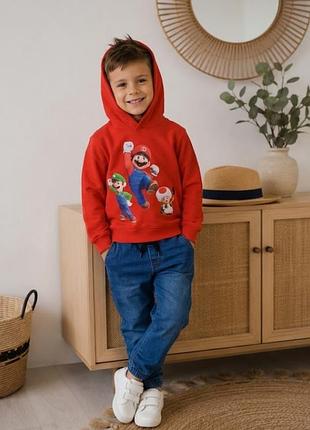 Набор для мальчика на 3 года (рост 98 см) 
худи super mario и джинсы джоггеры