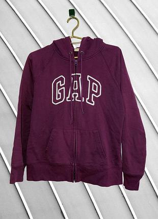 Женская сливовая кофта зепка gap m l оригинал геп стан идеал 46 48 на замке молнии худи толстовка с логотипом бордовая фиолетовая