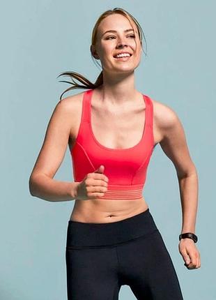 Спортивный топ борцовка женский в коралловом оттенке crivit lycra