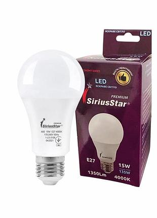 Светодиодная лампа siriusstar 3108 а65 15w-4000k-e27