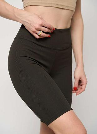 Велосипедки женские в рубчик nicoletta 10075 xl, хаки
