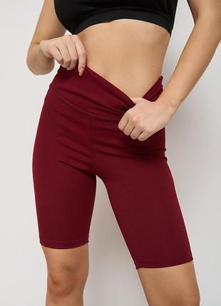 Велосипедки жіночі в рубчик nicoletta 10075 xl, бордовий