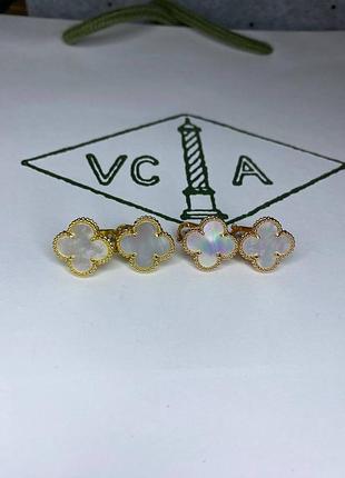💎new💎брендовые серьги van cleef , vca, клевер, ван клиф ♥️♥️♥️с логотипом