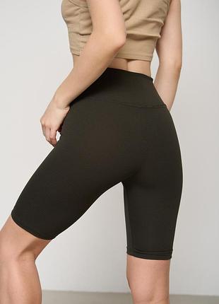 Велосипедки женские в рубчик nicoletta 10075 xxl, хаки