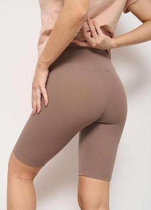 Велосипедки женские в рубчик nicoletta 10075 xl, бежевый