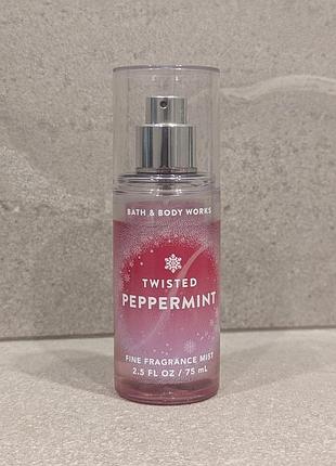 Bath & body works twisted peppermint міні спрей міст 75мл