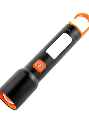 Ліхтар ручний bl-636-3tg сірий мультиколірний з зумом usb type-c акумуляторний для побутового та туристичного використання