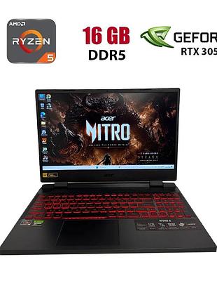 Игровой ноутбук acer nitro 5 an515-46 / 15.6" (1920x1080) ips / amd ryzen 5 6600h (6 (12) ядер по 3.3 - 4.5 ghz) / 16 gb ddr5 /