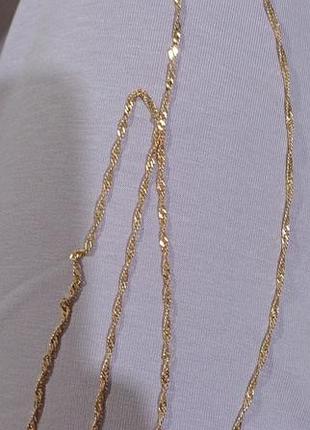 Цепочка тонкая панцерная плетения витая xuping 18k. 45 см.