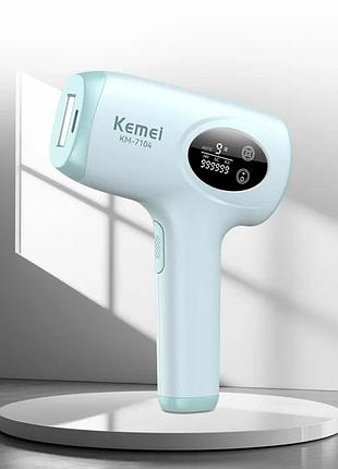 Фотоэпилятор kemei km-7104 белый • ipl-эпилятор для домашнего удаления волос на лице, ногах, руках, теле и зоне бикини