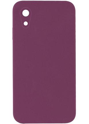 Чохол silk square full camera protective (aa) no logo для apple iphone xr (6.1") бордовий / maroon