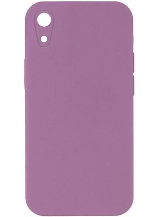 Чохол silk square full camera protective (aa) no logo для apple iphone xr (6.1") ліловий / lilac pride