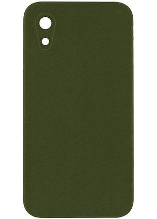 Чохол silk square full camera protective (aa) no logo для apple iphone xr (6.1") зелений / dark olive