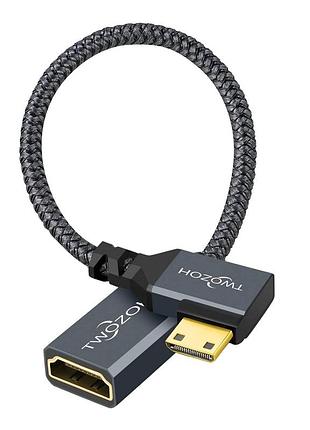 Перехідник, адаптер twozoh mini hdmi - hdmi 90° 0,2 м