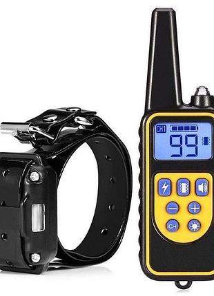 Ошейник для тренировки собак с дистанцией 800м, водонепроницаемый 3 режима звук, вибрация, свет oh-74